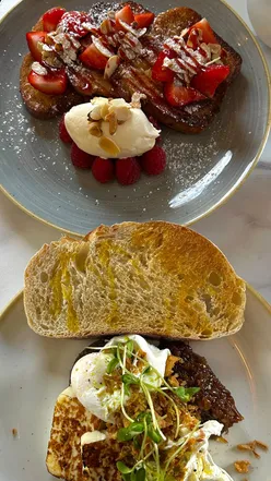 Brunch at Hillhead Cafe in Inverness featuring eggs and pancakes, perfect for food lovers.