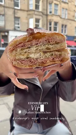 Delicious Il Toscano and San Gimignano sandwiches at the popular viral spot in Edinburgh, @toscanoedinburgh.