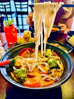 Leeds, Merrion Centre: Pho37 UK dining - pho bowl, veg dumplings, pork bao, summer rolls, roast pork, iced tea, autumn vibes.
