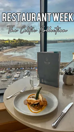 Enjoying a delicious set meal at The Celtic Collection's Restaurant Week in Wales with 13 restaurants and 9 hotels.