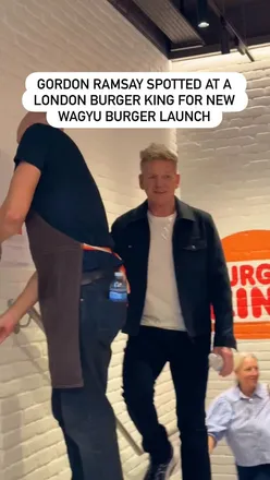Gordon Ramsay at Burger King in The Strand celebrating the launch of the new premium Wagyu burger.