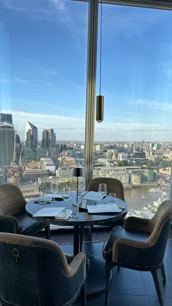 Golden hour view of London's skyline from Aqua Shard, enjoying a sunset dinner with a special menu.