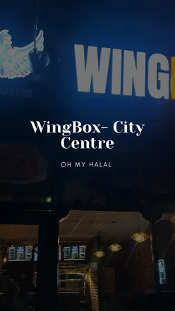 Group enjoying delicious WingBox meal in City Centre featuring chicken thighs, burgers, and wings. #gifted #halalbirmingham