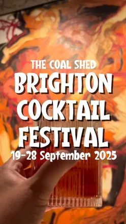 Three colorful cocktails at The Coal Shed for Brighton Cocktail Festival, showcasing unique flavors and vibrant presentation.