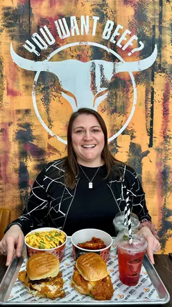 Delicious smash burgers from You Want Beef on City Road, Cardiff, served with crispy edges and juicy centres.