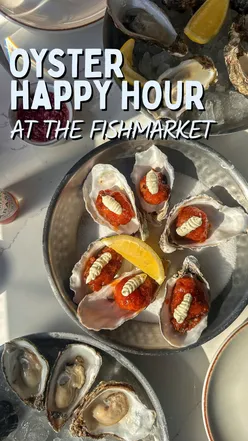 Enjoying native Scottish oysters during happy hour at The Fish Market in New Haven, Edinburgh. #Oysters #HappyHour