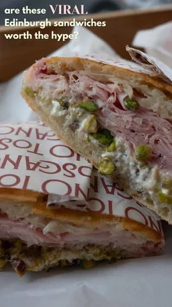 Delicious sandwiches at Toscano Edinburgh, featuring fresh ingredients like burrata, prosciutto, and flavorful tuna options.