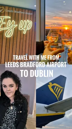 Travelers enjoying breakfast at the Six Eight One lounge, Leeds Bradford Airport before heading to Dublin for a day trip.