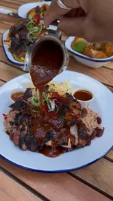 Delicious jerk chicken and crispy chicken tenders from Prince of Peckham, a must-try Caribbean food spot in London.