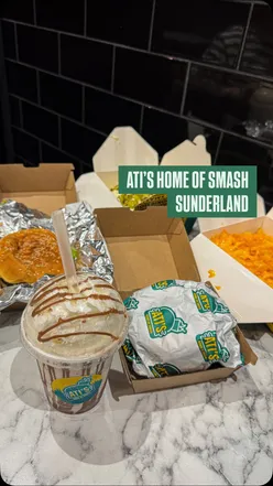 Delicious smash burgers served in Sunderland, showcasing top local cuisine at Atis Home of Smash.