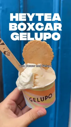 HEYTEA X BOXCAR & GELUPO: Limited edition jasmine tea desserts, featuring blueberry danish and mascarpone gelato.