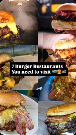 Delicious burgers from top UK restaurants featured in a foodie video highlighting must-try spots.