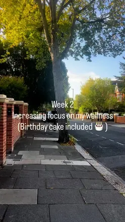 Wellness journey update: balancing mindful eating, fitness, and birthday celebrations with cake and steps.