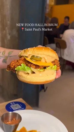 Saint Paul's Market launch in Birmingham's Jewellery Quarter, featuring diverse street food from seven local restaurants.
