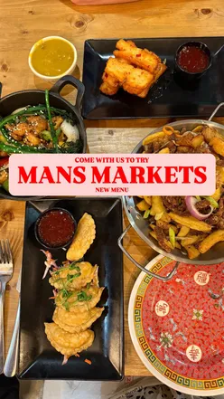 Delicious new menu at Mans Markets in Leeds featuring sticky bao buns, truffle chicken, and vibrant cocktails.