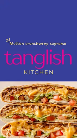 Delicious Tamil mutton crunchwrap supreme with spices, featured in a Taco Bell UK menu suggestion