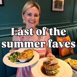 “Last summer favorites food spread, featuring burgers, burritos, and seafood delights from various London eateries.”