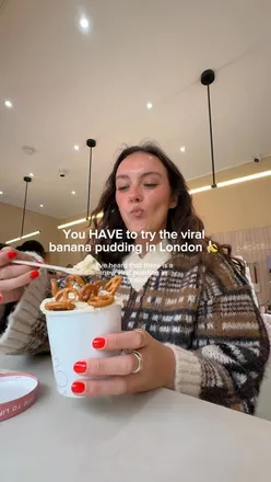 'Enjoying banana desserts at Vnilla London, a delightful eatery in the heart of the city.'