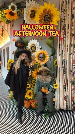 Witch-themed Afternoon Tea at Roast Restaurant in Borough Market, featuring Halloween decor and spooky cocktails.
