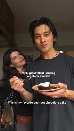 Delicious seasonal beetroot chocolate cake with creamy frosting, perfect for sharing or enjoying at home.