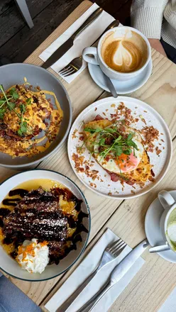 Delicious Smokin' Rosti Stack at Kofi and Co, a top breakfast spot in Leeds, perfect for cozy autumn dining.