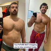 Motivational quote on consistency for fitness enthusiasts during the weekend