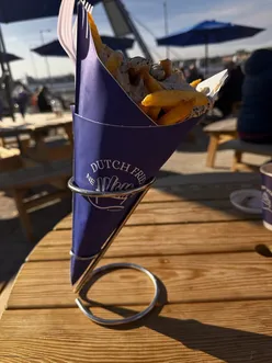 Enjoying truffle mayonnaise Dutch fries and coffee at Ferry View, South Shields' new outdoor dining hotspot.