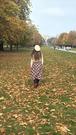Scenic autumn colors along The Long Walk near Windsor Castle, perfect for peaceful strolls in Windsor Great Park.
