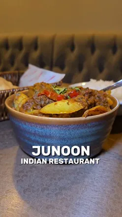 Dining at Junoon in Talbot Green, Pontyclun, enjoying authentic South Asian dishes like Chicken Dum Biryani.