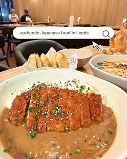 “Prawn tempura and chicken katsu at Fuji Hiro, a beloved Japanese restaurant in Leeds, celebrating its reopening.”