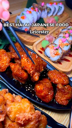 Delicious halal Japanese dishes at Maki & Ramen in Leicester: ramen, sushi, and desserts in a vibrant setting.