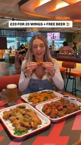 Enjoy £20 for 20 wings and free beers at KERB Social Club, Spitalfields, with exclusive Tabasco flavors!