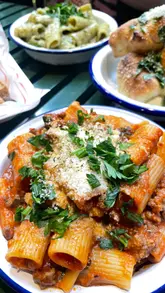 Delicious freshly made pasta dishes and desserts at Renata Pasta inside Cambridge Street Collective, Sheffield.