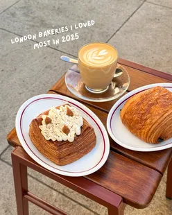 Top London bakeries I loved in 2025, featuring croissants and pastries from various popular spots.