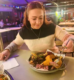 Delicious Dan's Big Beef Plate at Butcher and Catch, showcasing slow-cooked beef cheek and steak in Sheffield.