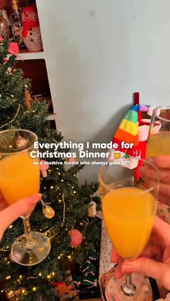 Christmas Dinner 2025 spread for 13, showcasing festive dishes in a cozy home kitchen filled with holiday cheer.