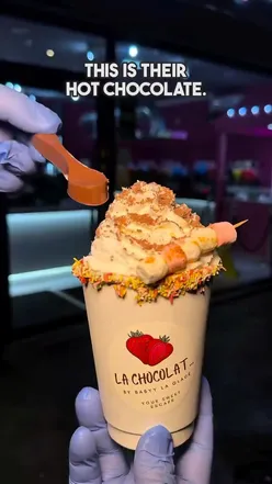 Indulgent hot chocolate from Baby La Glace at 768 Manchester Road, perfect for winter cravings in Bradford.