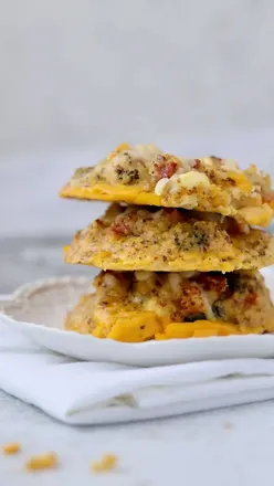 High protein ham and cheese egg biscuits, perfect for meal prep and gluten-free breakfasts.