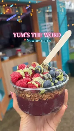 Açai bowls and coffee at Yum's The Word in Newtownards, County Down—a must-visit spot for healthy treats!