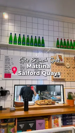 Brunch at Mattina Club in Salford Quays with coffee, pastries, and Italian-inspired dishes in a bright, airy setting.