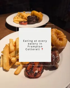 Enjoying steak night at The Globe in Frampton Cotterell, featuring tender steaks and delicious Camembert bites.