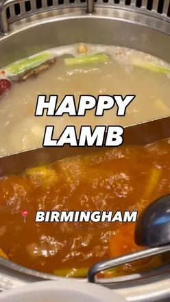 Hotpot feast at Happy Lamb in Birmingham, featuring premium meats, fresh seafood, and a flavorful broth experience.