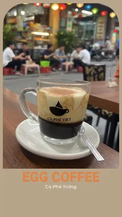 Delicious Vietnamese egg coffee being prepared at Caphe Viet in Manchester, featuring a sprinkle of Himalayan salt.