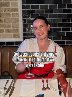 'Two friends enjoying a day out in Edinburgh, exploring local sights and sharing a meal together.'