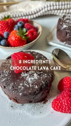 Chocolate lava cake recipe using avocado and almond flour, perfect for National Chocolate Cake Day.