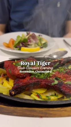 Enjoying a vibrant club classics night at Royal Tiger in Rettendon, Chelmsford, with Thai and Indian dishes, DJs, and drinks.