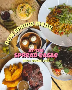 It was so good it deserved a 2nd post 🫶 @thespreadeaglelondon have launched their spring menu and it’s not one to miss! 

Let me know what you’d choose?? 🤤👇

@thespreadeaglelondon is London’s only fully vegan pub, so everything from drinks, snacks, mains and desserts are all guaranteed to be 100% vegan! 

What I had:
🫒 olives 
🧆 tempeh croquettes ⭐️ 
🧀 shamembert with bread and pickles 
🍯 crispy fried cauliflower, black rice vinegar, hot pineapple honey, miso mayo
🍜 Kung Pao tofu noodles ⭐️ 
🍄 lions mane mushroom steak, hand cut chips, broccoli, peppercorn sauce

🏷️: The Spread Eagle (@thespreadeaglelondon)
📍 location: Homerton, London
🌱 vegan: 100% vegan
🍞 gluten free: GF options
🥜 allergies: nuts labelled on menu and can often be removed 
💵 £-£££: £-££
🥡 leftovers: yes they do takeaway boxes
⭐️: favourites 

[pr-invite]

🌱 

#veganlondon #londonvegan #veganuk #veganinspo thespreadeagle veganpub londonpub londonfoodguide veganrestaurant plantbasedrestaurant vegandinner veganmeal veganinfluencer londonrestaurant londonfoodguide veganfoodspot londoncitylife