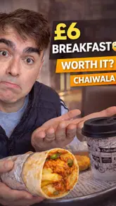 A review of the breakfast menu at Chaiiwala in Knightsbridge, highlighting the value of their £6 breakfast deal and the quality of their Indian-style breakfast dishes like the Desi Breakfast and Karak tea.