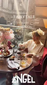 A stylish, cinematic reel showcasing an afternoon tea experience at Engel in The Royal Exchange, London. The video features a woman in elegant attire enjoying tea, scones, and pastries in a historic, grand setting, emphasizing the fairytale atmosphere of the venue.