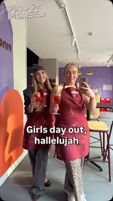 A montage of a girls' day out in Leeds, featuring Indian street food at Bundobust, drinks at a rooftop bar, and a pet painting session at Pinot & Picasso.